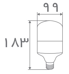 سایز لامپ حبابی استوانه ای افراتاب (2)