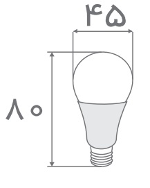 سایز لامپ حبابی افراتاب (2)