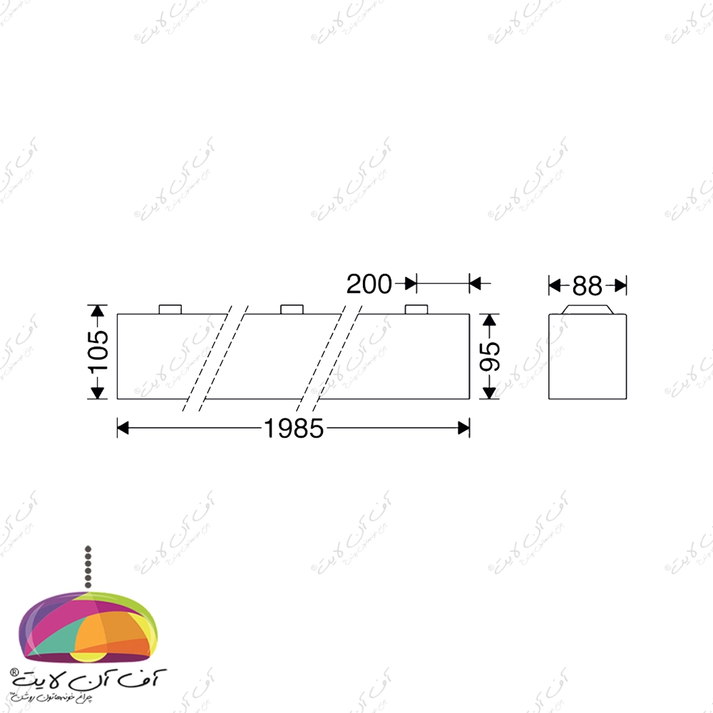 چراغ خطی روكار يا آويز 54 وات اينفينيتي C مازی نور