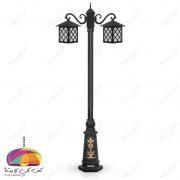 چراغ پارکی دو شعله مدل کارن1 شاخه سناتور پایه ارغوان شب تاب