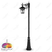 چراغ پارکی تک شعله مدل آبنوس شاخه رز پایه سرو شب تاب