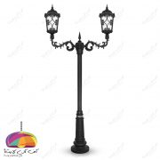 چراغ پارکی دو شعله مدل آروین شاخه آرین پایه نارون شب تاب