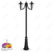 چراغ پارکی دو شعله مدل اطلس شاخه کلاسیک پایه سرو شب تاب