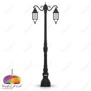 چراغ پارکی دو شعله مدل مشبک شاخه سناتور پایه افرا شب تاب