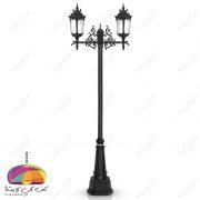 چراغ پارکی دو شعله مدل پاسارگاد شاخه رز پایه صنوبر شب تاب