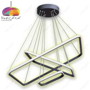 لوستر آویز مدرن 3 حلقه مستطیل