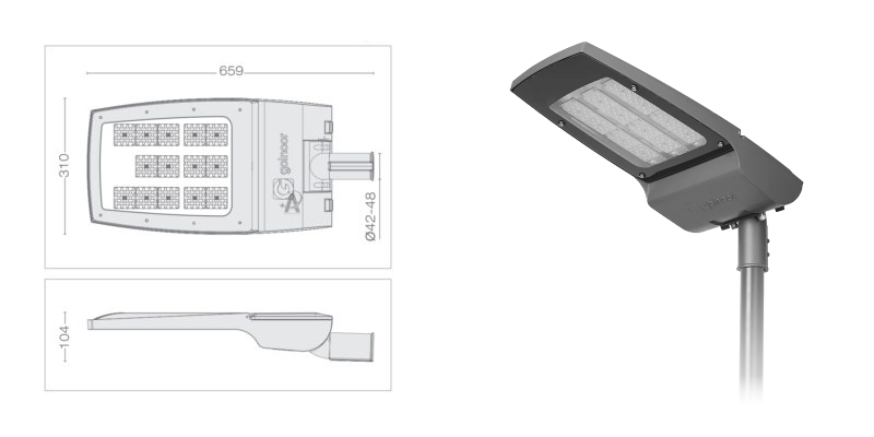 چراغ خیابانی 240 وات LED گلنور مدل ستاره L