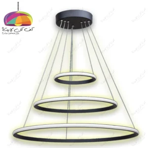 لوستر آویز مدرن 3 حلقه بزرگ مدل گرد