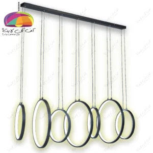 لوستر آویز مدرن 7 حلقه خطی مدل ویونا