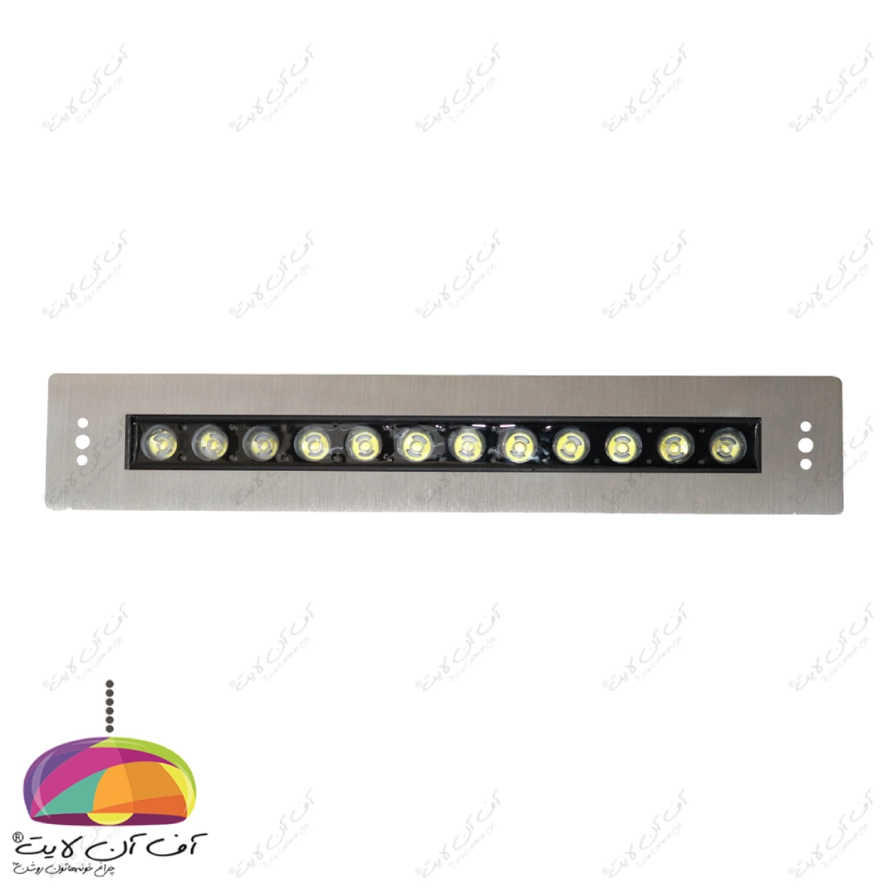 چراغ استخری توکار مستطیل 12 وات بدنه استیل LEDMAN