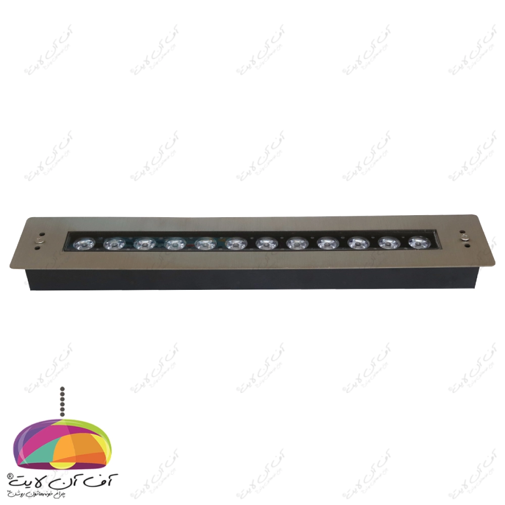 چراغ استخری توکار مستطیل 12 وات بدنه استیل LEDMAN