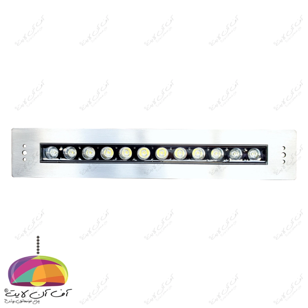 چراغ استخری توکار مستطیل 12 وات بدنه استیل LEDMAN