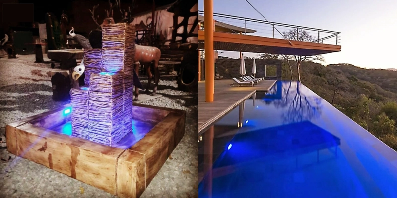 چراغ استخری توکار مستطیل بدنه استیل LEDMAN