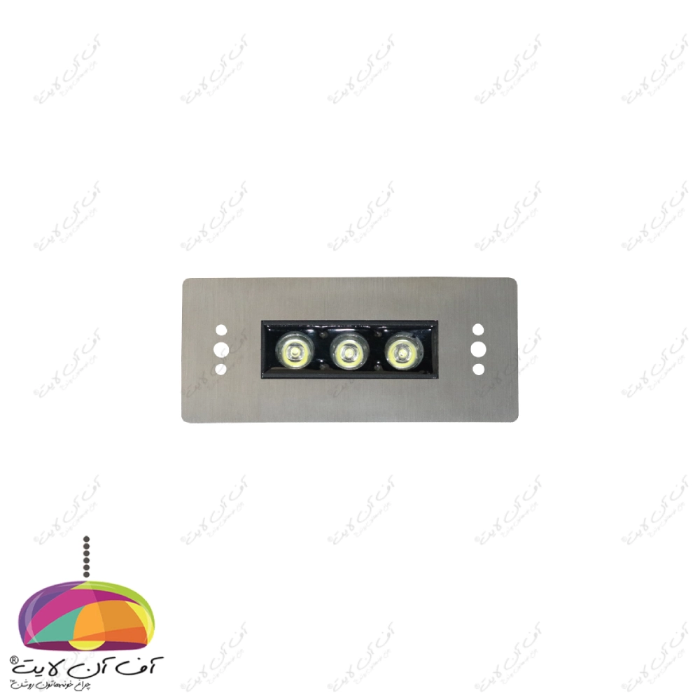 چراغ استخری توکار مستطیل 3 وات بدنه استیل LEDMAN