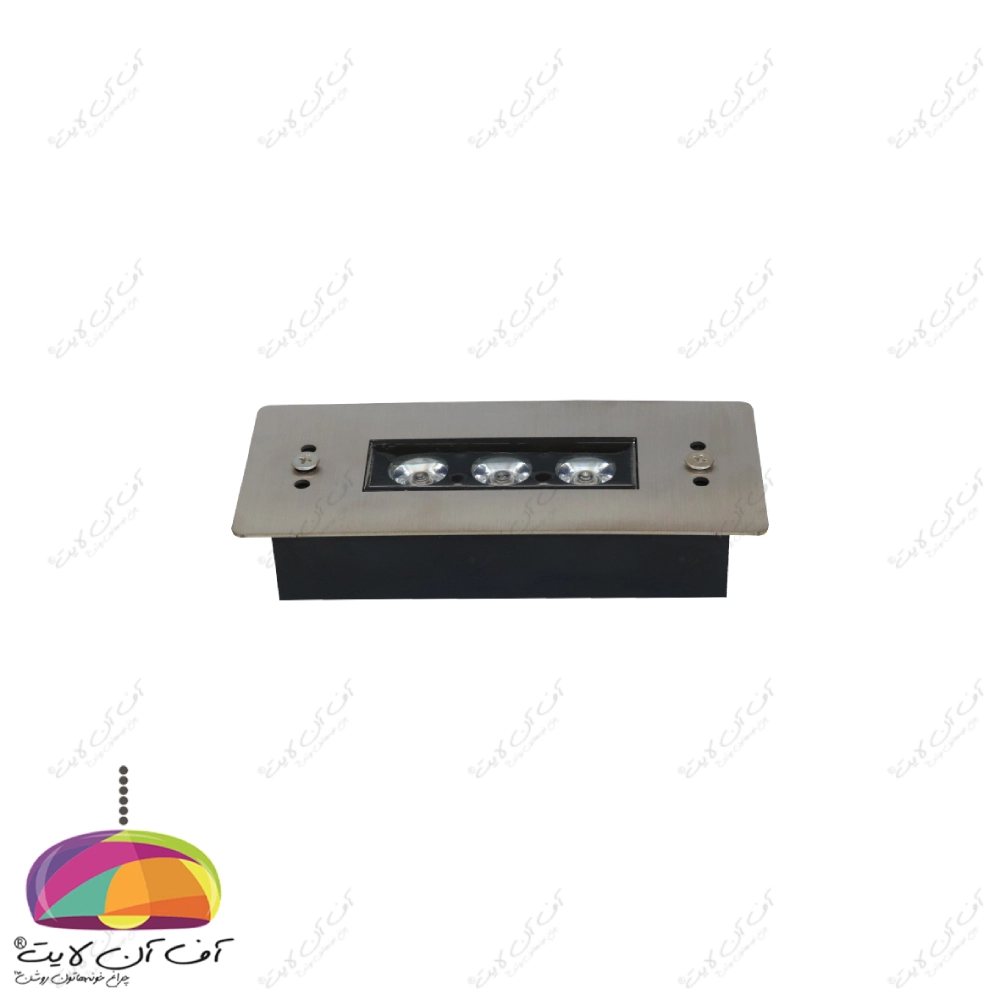 چراغ استخری توکار مستطیل 3 وات بدنه استیل LEDMAN