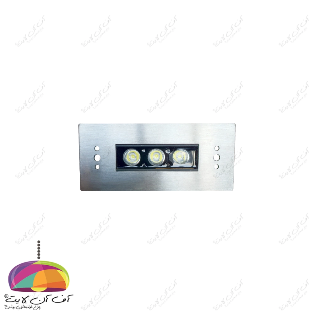 چراغ استخری توکار مستطیل 3 وات بدنه استیل LEDMAN