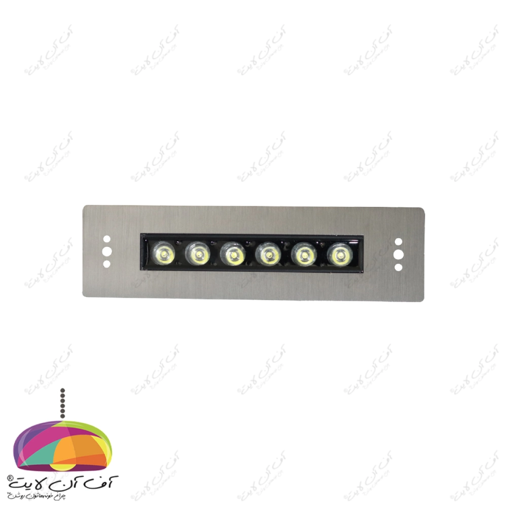 چراغ استخری توکار مستطیل 6 وات بدنه استیل LEDMAN