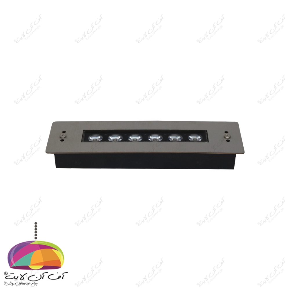 چراغ استخری توکار مستطیل 6 وات بدنه استیل LEDMAN