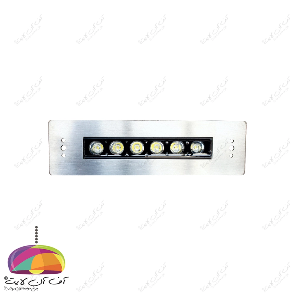 چراغ استخری توکار مستطیل 6 وات بدنه استیل LEDMAN