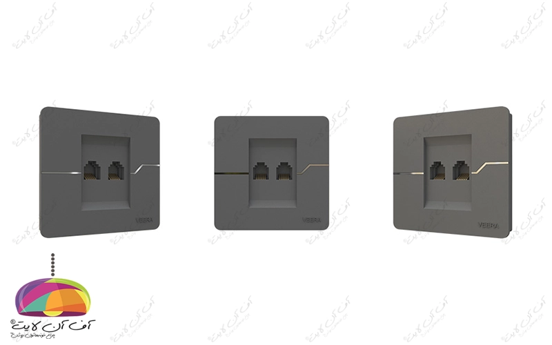 پریز سوکت شبکه 2 خانه مدل T2 ویرا الکتریک