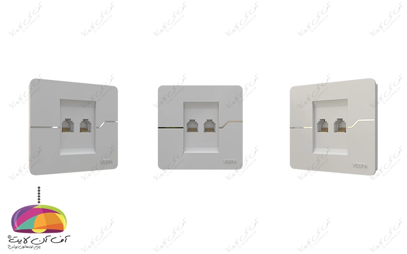 پریز سوکت شبکه 2 خانه مدل T2 ویرا الکتریک