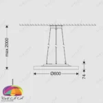 چراغ سقفی LED قطر 60 سانت 40 وات مدل لونا مازی نور
